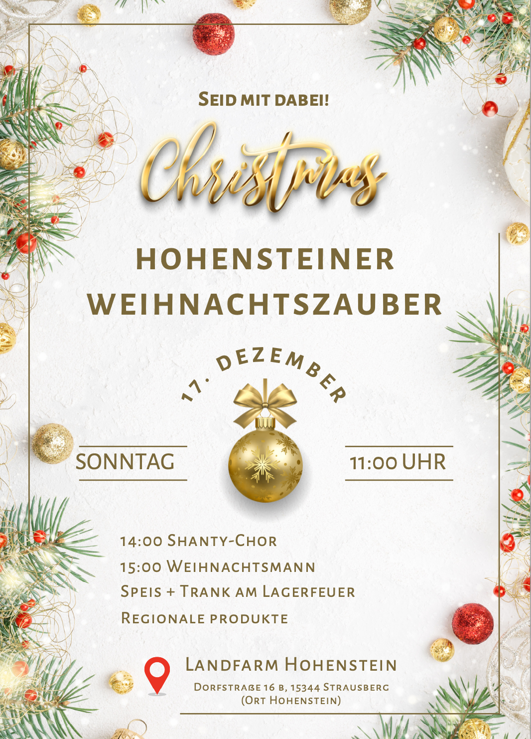 Einladung zum Hohensteiner Weihnachtszauber