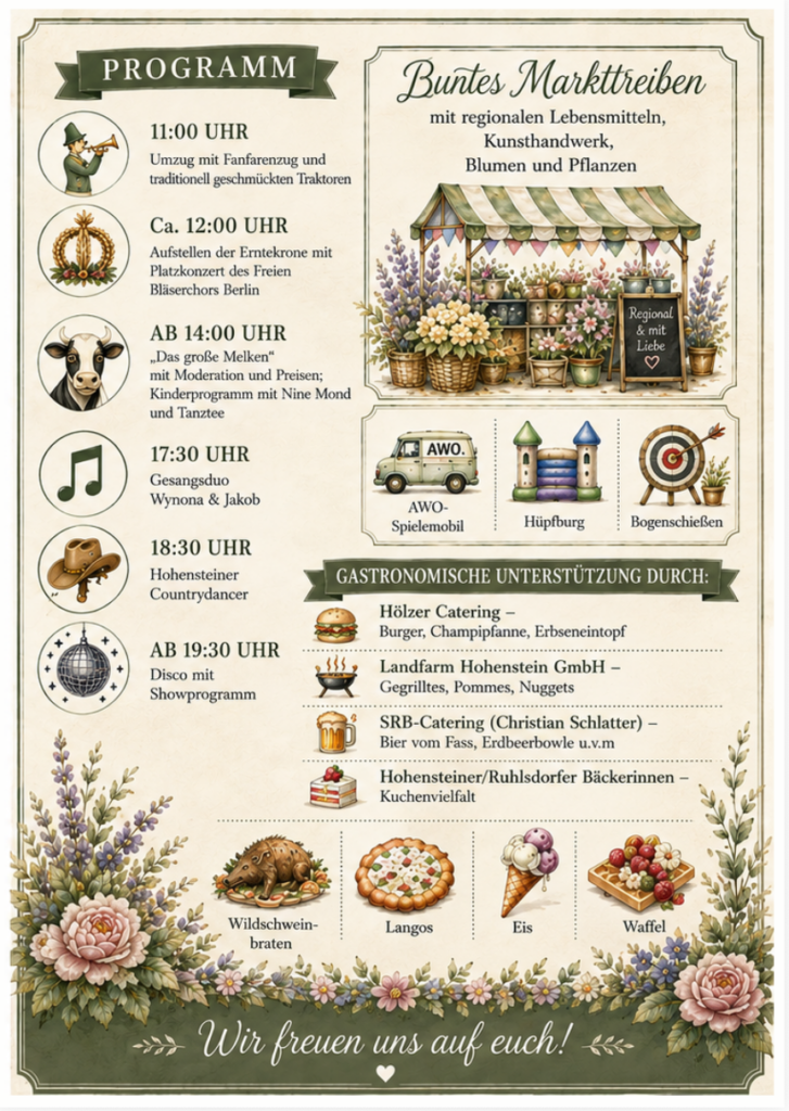 Programmflyer Erntefest 2026